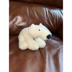 No Code Webkinz Ganz White Fuzzy Polar Bear Plush Stuffed Animal Small Toy